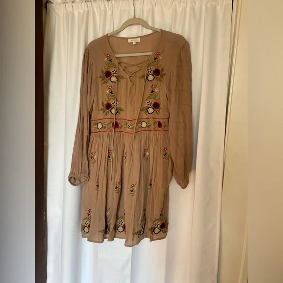 velzera embroidered dress Velzera Boho Embroidered Velvet Tunic Dress